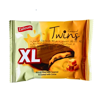 Twins XL Biscuit Filled With Caramel & Coated With Cocoa 36g