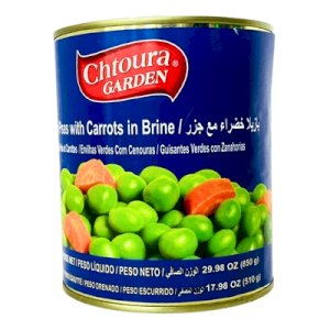 Chtoura Garden Green Peas with Carrots in Brine 850g