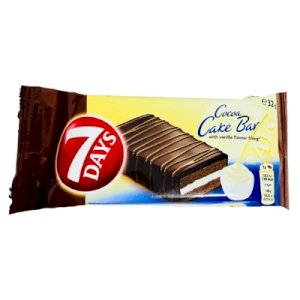 7Days Cocoa Cake Bar With Vanilla Flavour Filling 32g