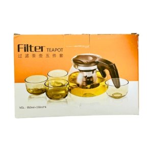 Filter Teapot 950ml +150ml*4 Tea Cups