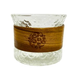 Glass Tea Cup with Wooden Sleeve