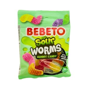 Bebeto Sour Worms Gummy Candy 18g